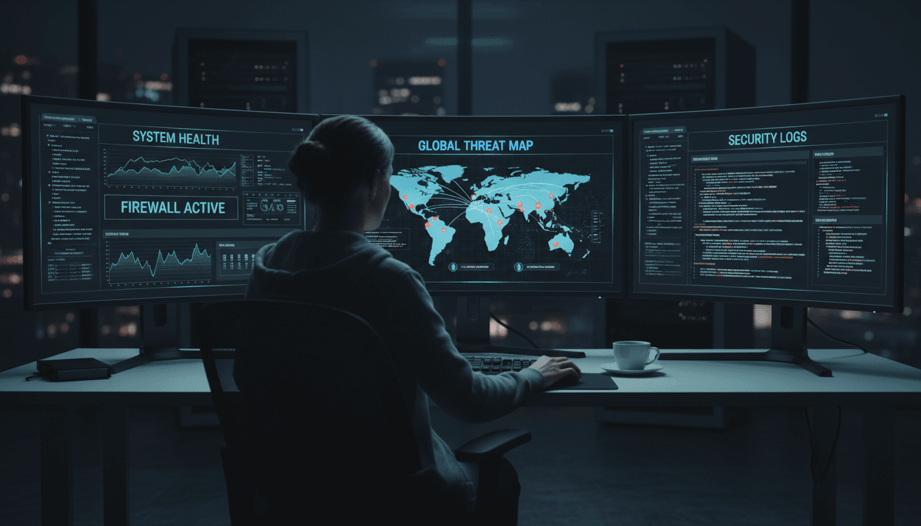 Security professional monitoring network systems